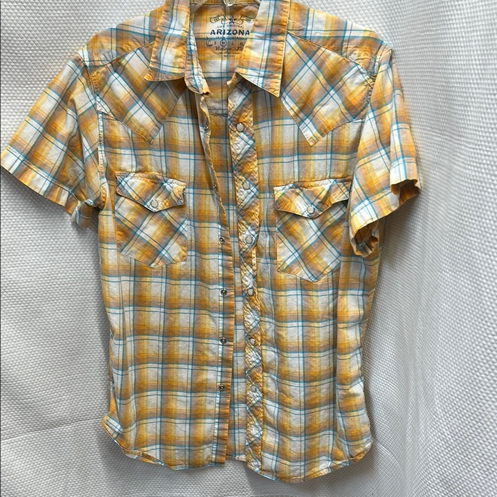 Arizona‎ Jean Company Men's Yellow Plaid Shirt